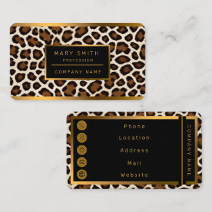 Cartão De Visita Coleção Elegante de Leopardo Branco Popular de Lux