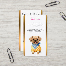Cartão De Visita Coleção Elegante Personalizada Gold Grooming Dog
