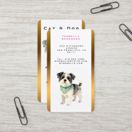 Cartão De Visita Coleção Personalizada de Higiene Canina em Ouro El