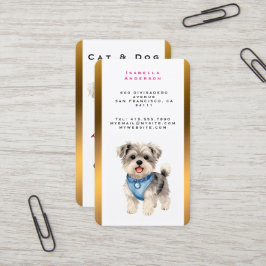 Cartão De Visita Coleção Personalizada de Higiene Pet Elegante Dour