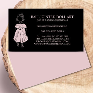 Cartão De Visita Colecionador de Bonecas de Moda Black Pink