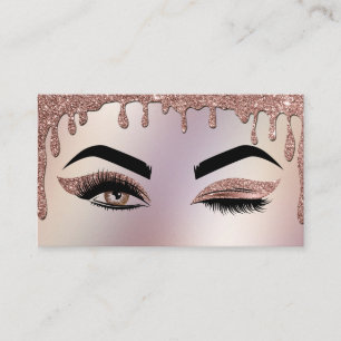 Cartão De Visita Coleta Dourada Makeup artista Piscar os olhos Lash