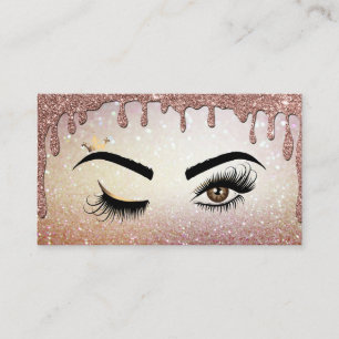 Cartão De Visita Coleta Dourada Makeup artista Piscar os olhos Lash
