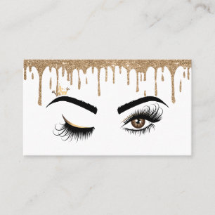 Cartão De Visita Coleta Dourada Makeup artista Piscar os olhos Lash