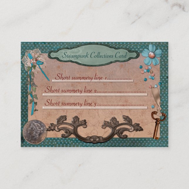Cartão De Visita Coletivos Steampunk para Empresas Locais ou Web (Frente)