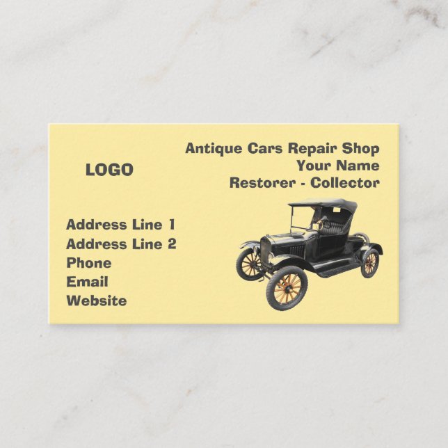 Cartão De Visita Coletor 2 da oficina de reparações dos carros (Frente)