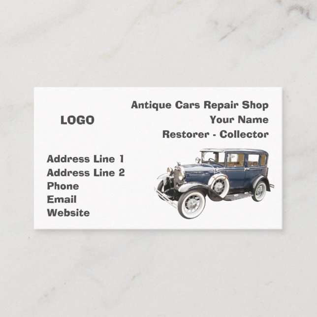 Cartão De Visita Coletor da oficina de reparações dos carros (Frente)