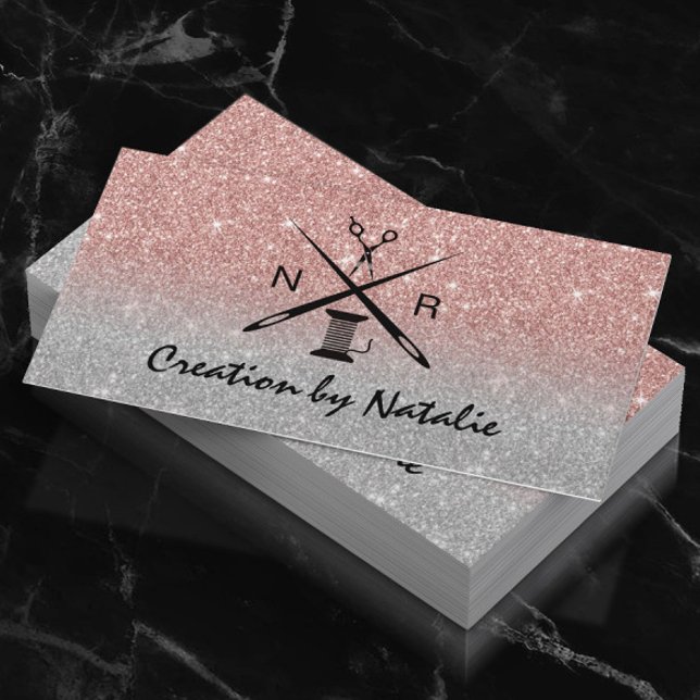 Cartão De Visita Coletor de Rosa com Costura de Seamstress (Criador carregado)