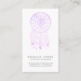 Cartão De Visita Coletor do sonho da aguarela da lavanda lunático