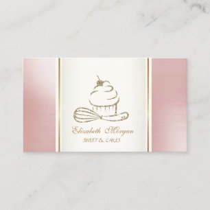 Cartão De Visita Colher de Sopa para Cupcake com Brilho Elegante