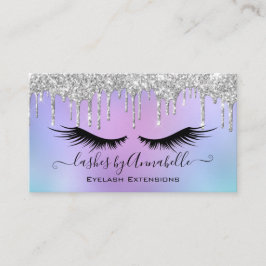 Cartão De Visita Colher OlhosPiscando Glitter Prateado