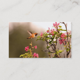 Cartão De Visita Colibri e flores