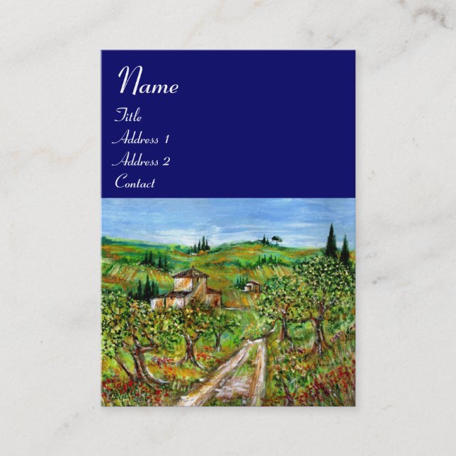 Cartão De Visita Colinas VERDES E ÁRVORES OLIVEIRAS, PAISAGEM DA ES (Frente)