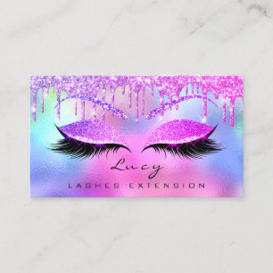 Cartão De Visita Colírio de Lash Glitter Pink com Nome da sobrance