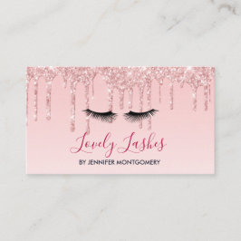 Cartão De Visita Colírio Rosa Moderno e Olhais Pretos