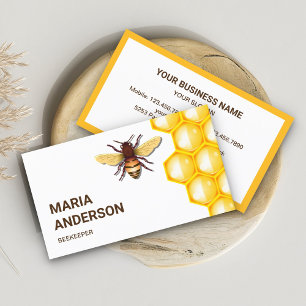 Cartão De Visita Colmeia de Mel Amarelo Abelha Apicultor