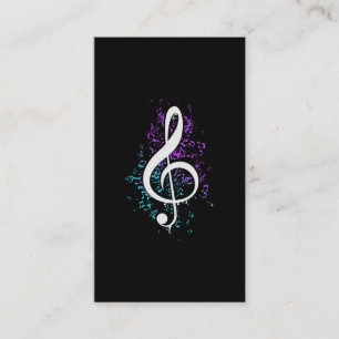 Cartão De Visita Coloful Treble Clef Musical Notes Art