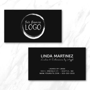 Cartão De Visita Coloque meu logotipo branco em preto