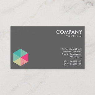 Cartão De Visita Color Hexagon 02 - Branco sobre Cinzas