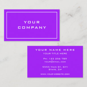 Cartão De Visita Colores Roxas e Brancas Modernas Profissionais Ele