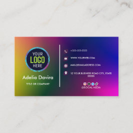 Cartão De Visita Colorful Gradient Business Card Modern Design
