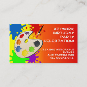 Cartão De Visita Colorida Art Palate Party