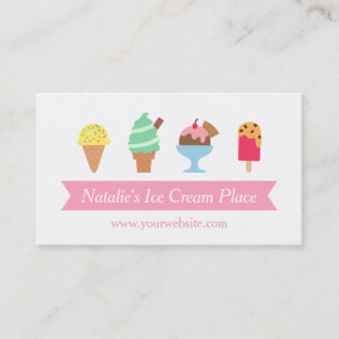Cartão De Visita Colorido, Elegante, Negócio de Sorveteria