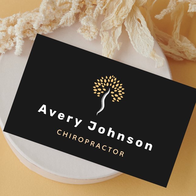 Cartão De Visita Coluna Chiropractor Mínima Moderna (Criador carregado)