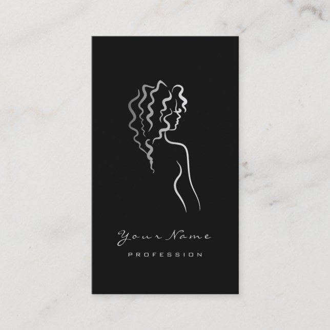 Cartão De Visita Coluna Olhos-De-Orelha Pisca Cinza Preta (Frente)