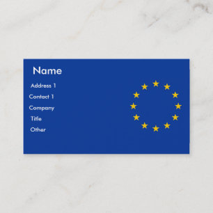 Cartão de visita com a bandeira da União Europei