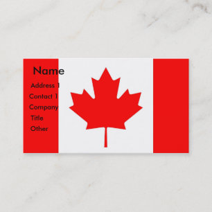 Cartão de visita com a bandeira de Canadá