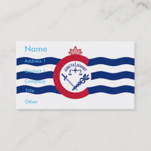 Cartão de visita com a bandeira de Cincinnati,