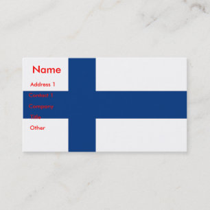 Cartão de visita com a bandeira de Finlandia
