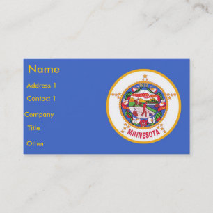 Cartão de visita com a bandeira de Minnesota U.S.A