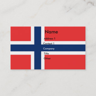 Cartão de visita com a bandeira de Noruega