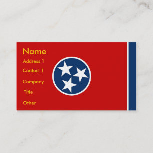 Cartão de visita com a bandeira de Tennessee EUA