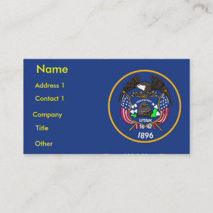Cartão de visita com a bandeira de Utá EUA