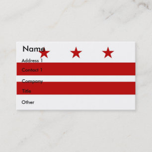 Cartão de visita com a bandeira do Washington DC