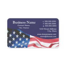 cartão de visita com bandeira americana ondulante 