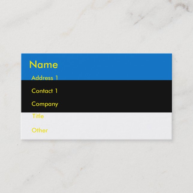 Cartão de visita com bandeira da Estônia (Frente)