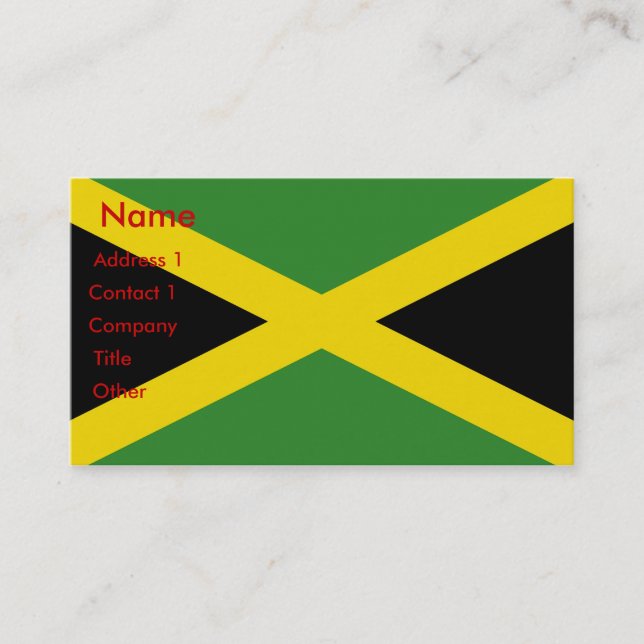 Cartão de visita com bandeira da Jamaica (Frente)