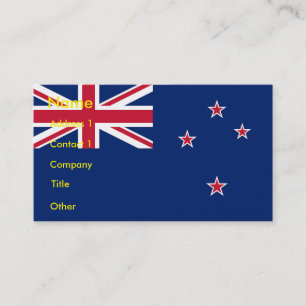 Cartão de visita com bandeira da Nova Zelândia