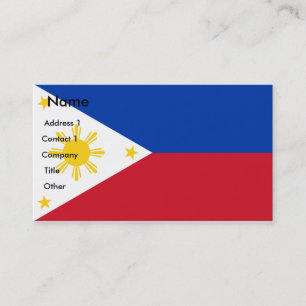 Cartão de visita com bandeira das Filipinas