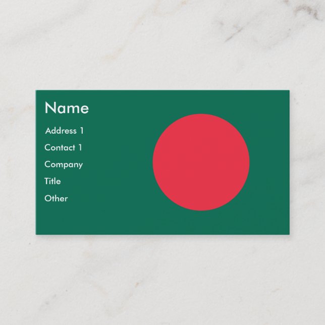 Cartão de visita com Bandeira de Bangladesh (Frente)