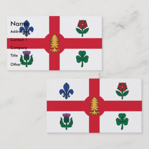 Cartão de Visita com Bandeira de Montreal, Canadá