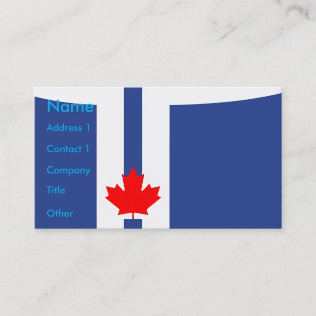 Cartão de Visita com Bandeira de Toronto, Canadá (Frente)