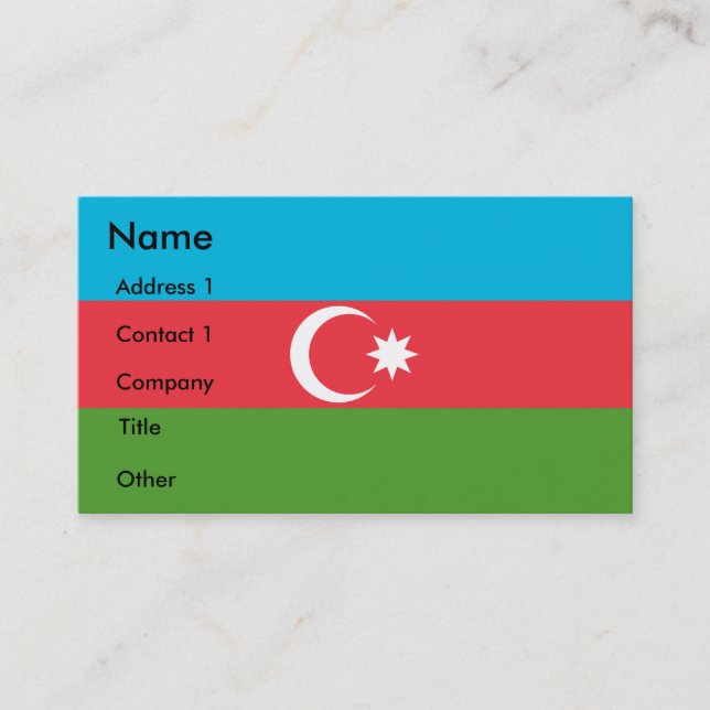 Cartão de visita com bandeira do Azerbaijão (Frente)