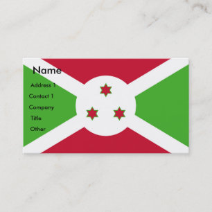 Cartão de visita com bandeira do Burundi