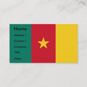 Cartão de visita com bandeira dos Camarões