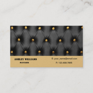 Cartão de visita com capitone preto